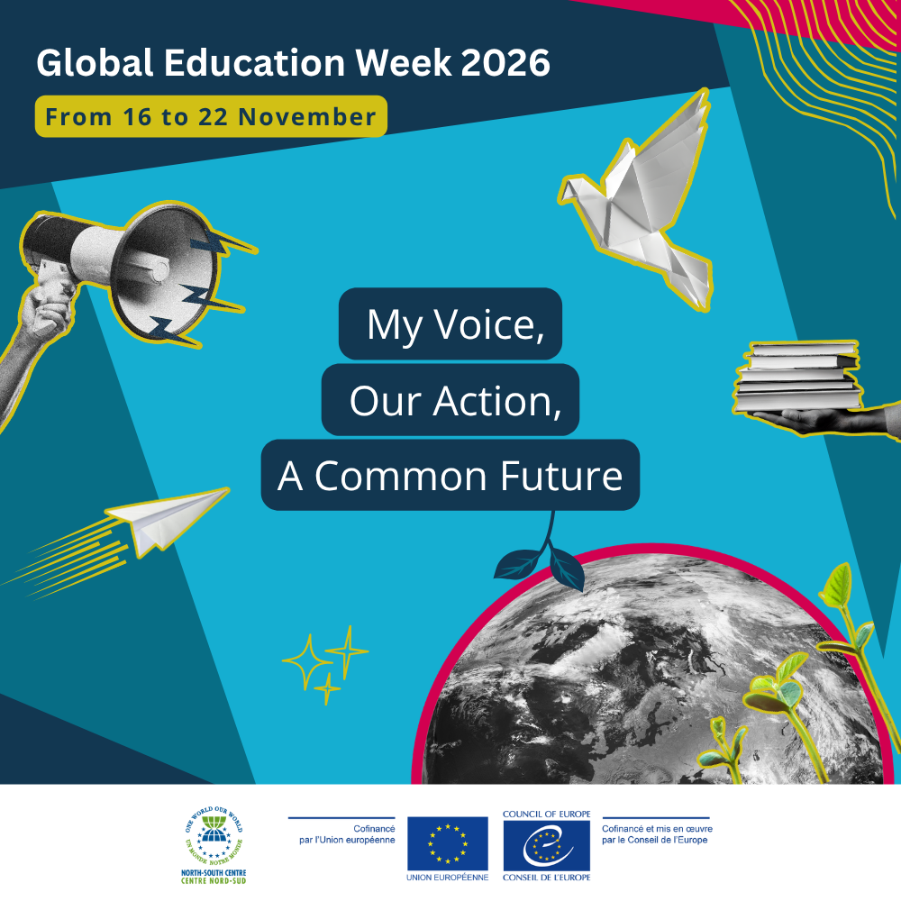 Global Education Week Moto My Voice, Our Action, A Common Future